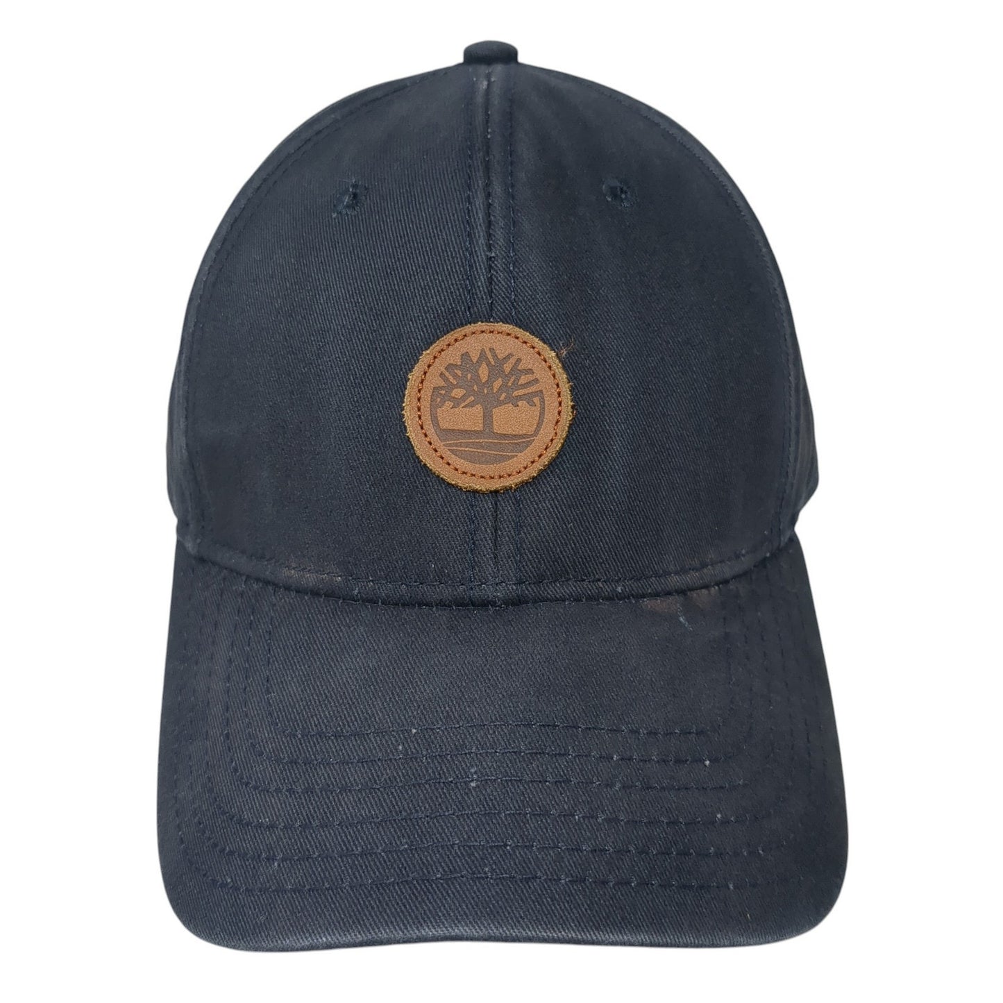 Timberland Strapback Baseball Cap Blue One Size Adjustable Leather Patch