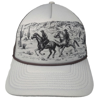 Dusti Rhoads Trucker Hat Gray OSFM Western Cowboy Horseback Mesh Foam Snapback