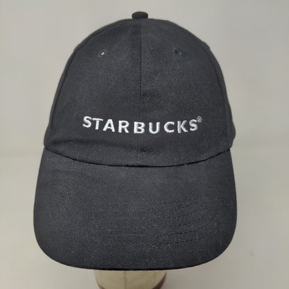 Starbucks Men's Strapback Hat Black Adjustable Embroidered Logo Employee Uniform