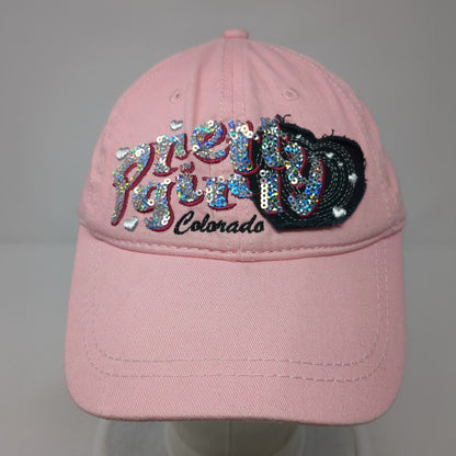 Pretty Girl Colorado Strapback Hat Pink Size 54cm Adjustable Embroidered Sequin