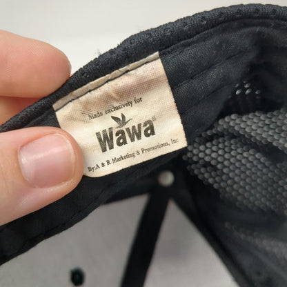 Wawa Baseball Cap Black One Size All Over Mesh Embroidered Logo Strapback Hat