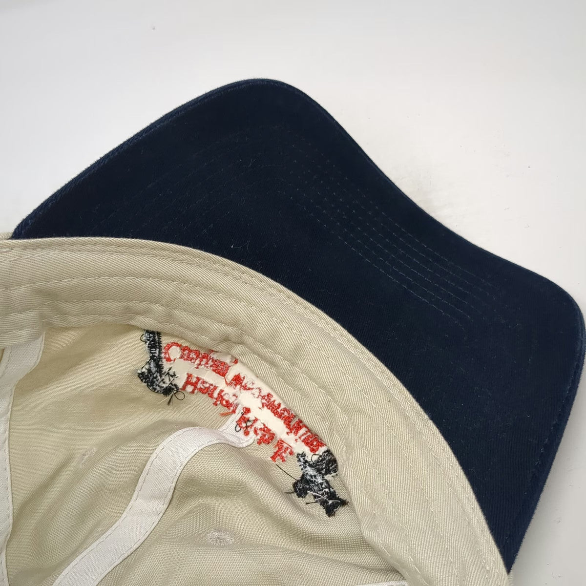 Pacific Headwear Baseball Cap Beige Blue One Size Custom Woodworking Hammer Hat