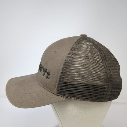 Carhartt Trucker Hat Brown One Size Mesh Snapback Embroidered Logo Workwear Cap