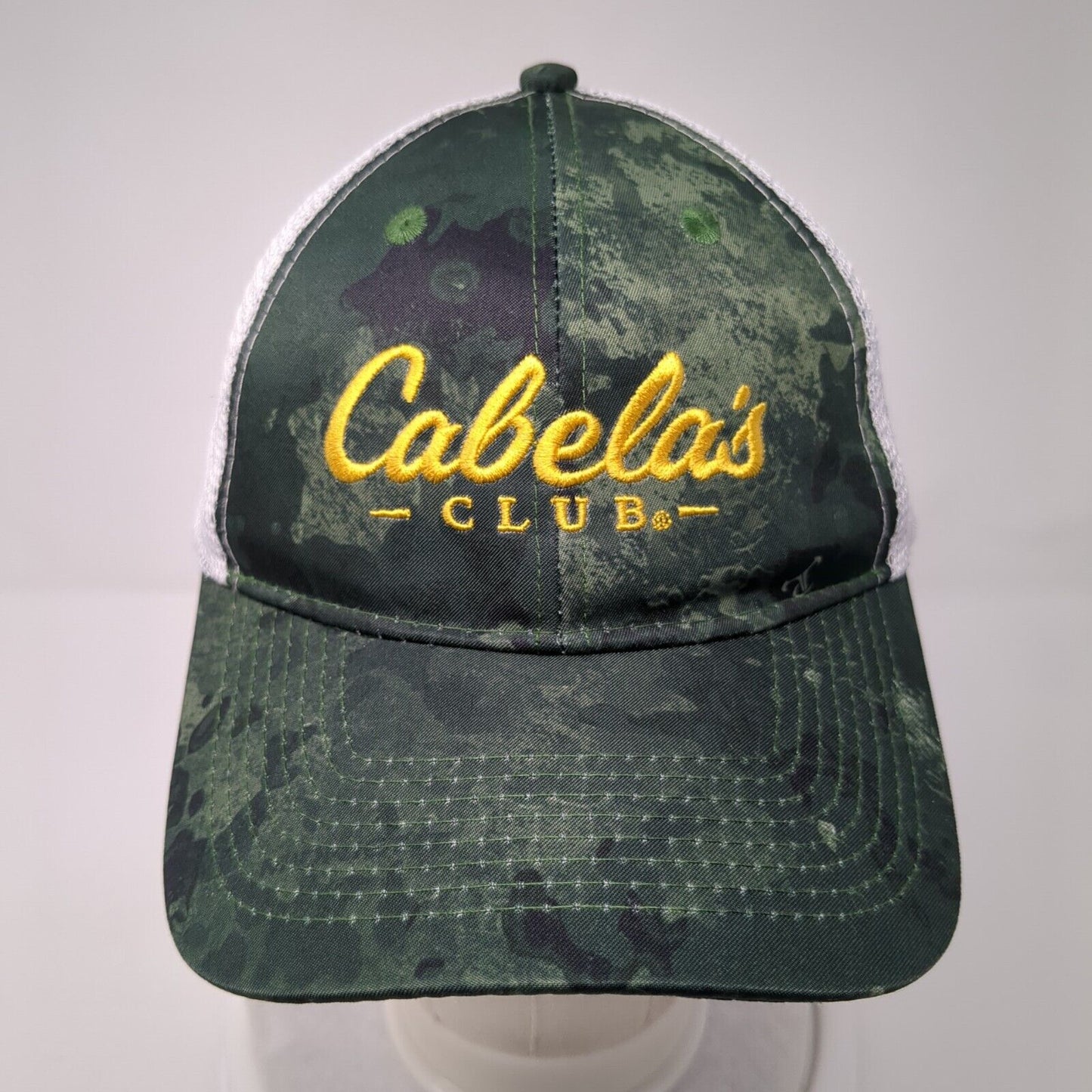 Cabela's Club Snapback Trucker Hat Green One Size Mesh Back Embroidered