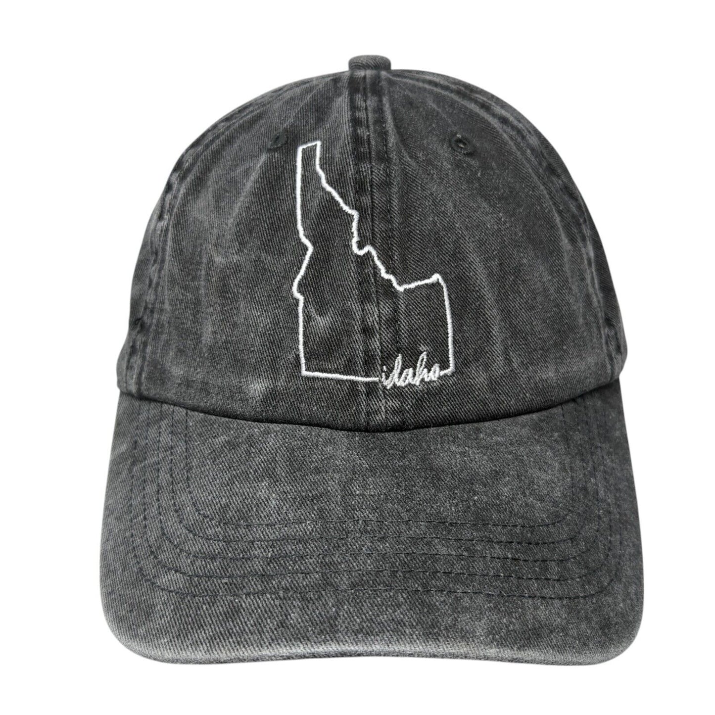 Idaho State Map Slideback Hat Gray One Size Adjustable Embroidered