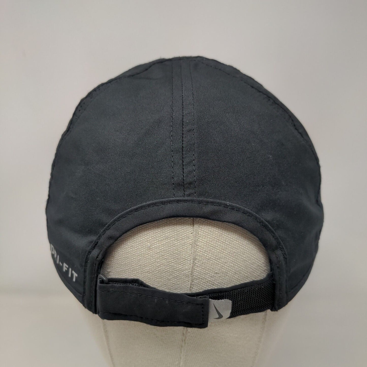 Nike Strapback Hat Black One Size Adjustable Featherlight Dri-Fit