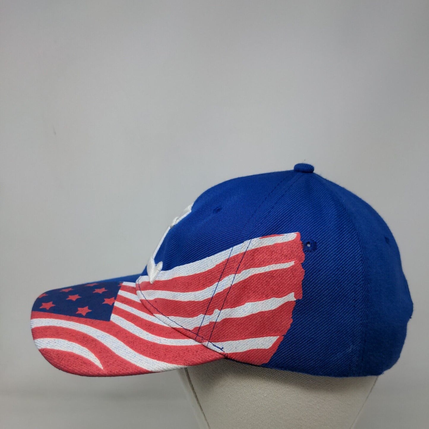 FL USA Flag Strapback Hat Blue One Size Adjustable Embroidered