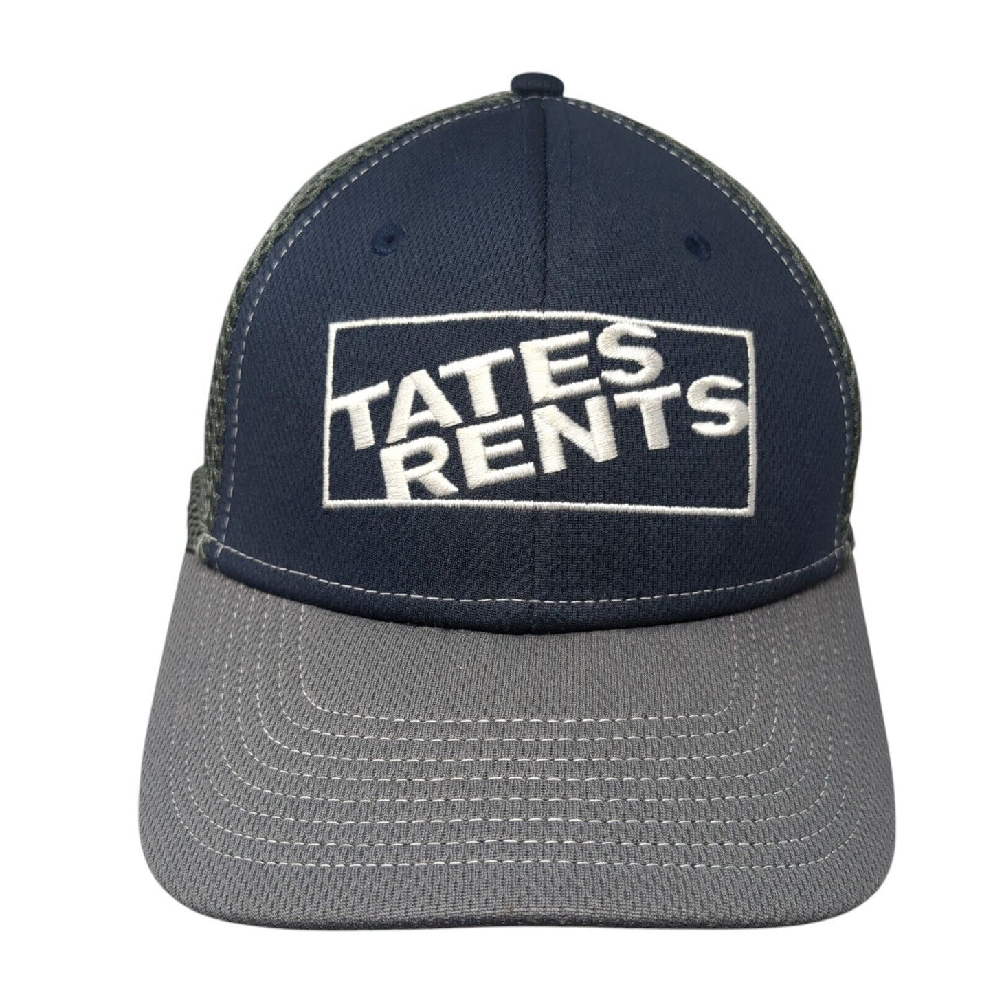 Tates Rents Fitted Mesh Back Hat Gray M/L Embroidered Colorblock Outdoor