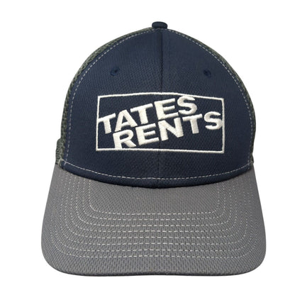 Tates Rents Fitted Mesh Back Hat Gray M/L Embroidered Colorblock Outdoor