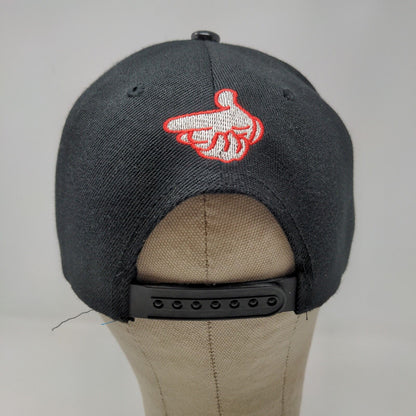 New League Men's Snapback Hat Black OSFA Embroidered Finger Guns Logo
