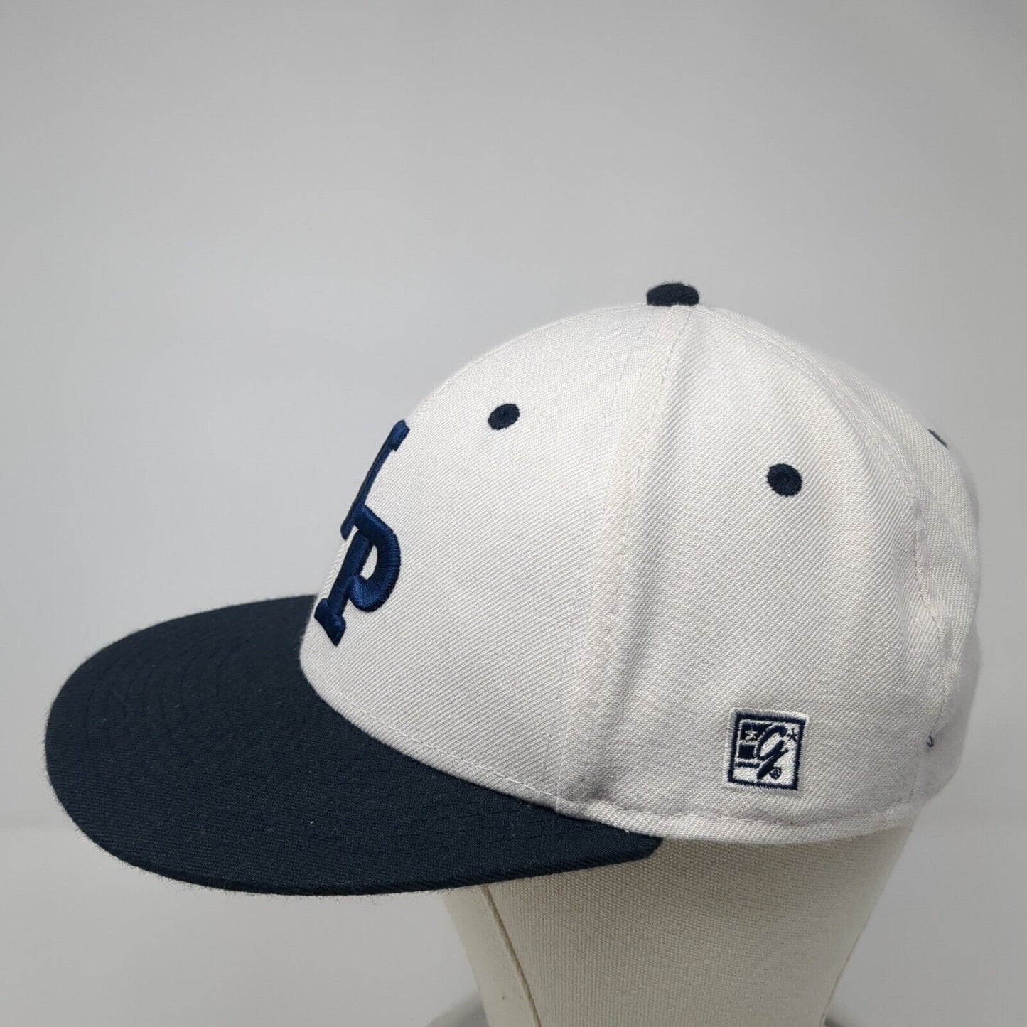 NP Fitted Hat White 7 1/4 Embroidered Vented Holes 6 Panel The Game Pro