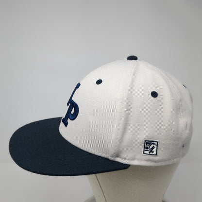 NP Fitted Hat White 7 1/4 Embroidered Vented Holes 6 Panel The Game Pro