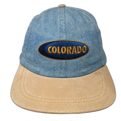 Mountain States Specialties Colorado Hat Baseball Cap Blue Beige One Size Denim