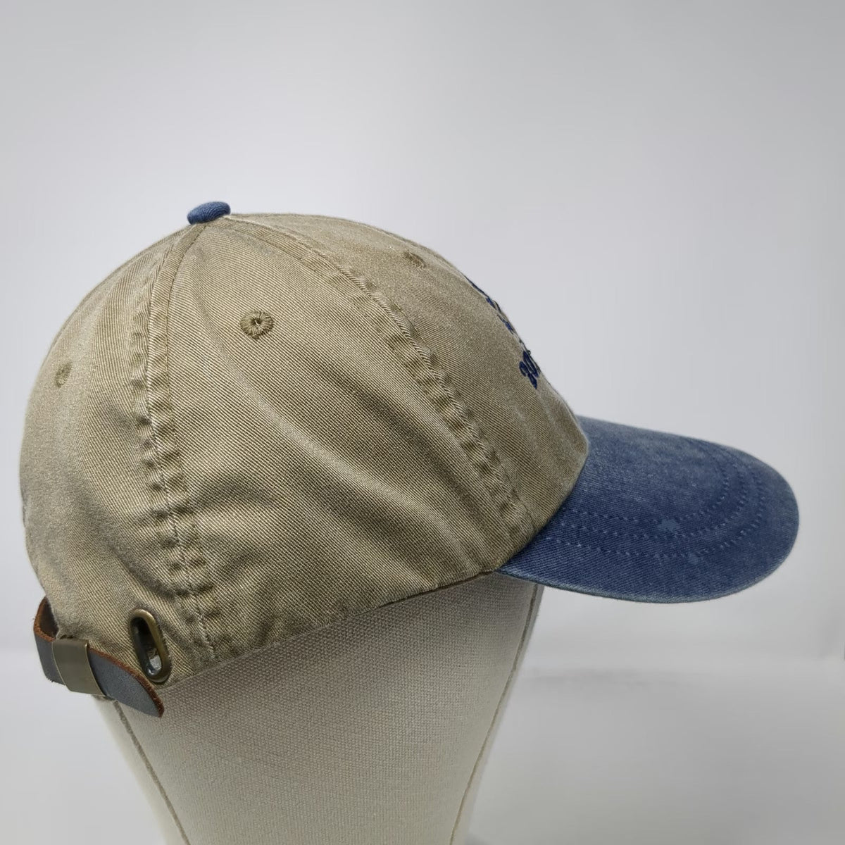 Yawgoog Hiker 2011 Baseball Cap Beige Blue One Size Slideback Embroidered Hat