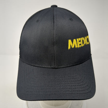 Medicine Man Fitted Hat Black S/M Embroidered Flexfit Breathable Yupoong