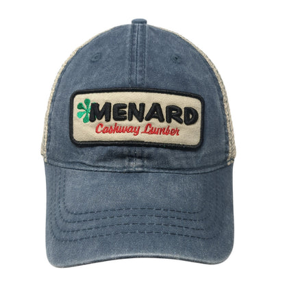 Menard Cashway Lumber Snapback Trucker Hat Blue One Size Mesh Back