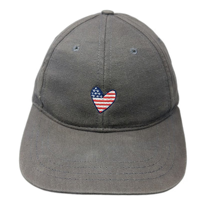 Love Your Melon Baseball Cap Gray One Size American Flag Heart Hat Made in USA