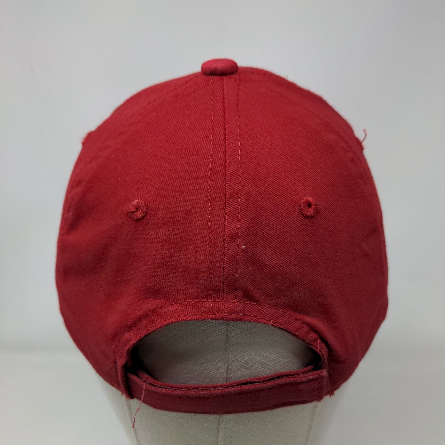 George Strapback Hat Red One Size Adjustable Solid 6 Panel Blank