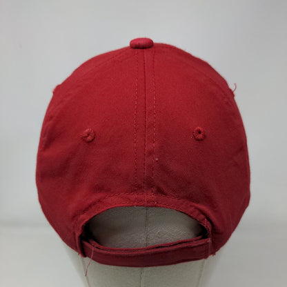 George Strapback Hat Red One Size Adjustable Solid 6 Panel Blank