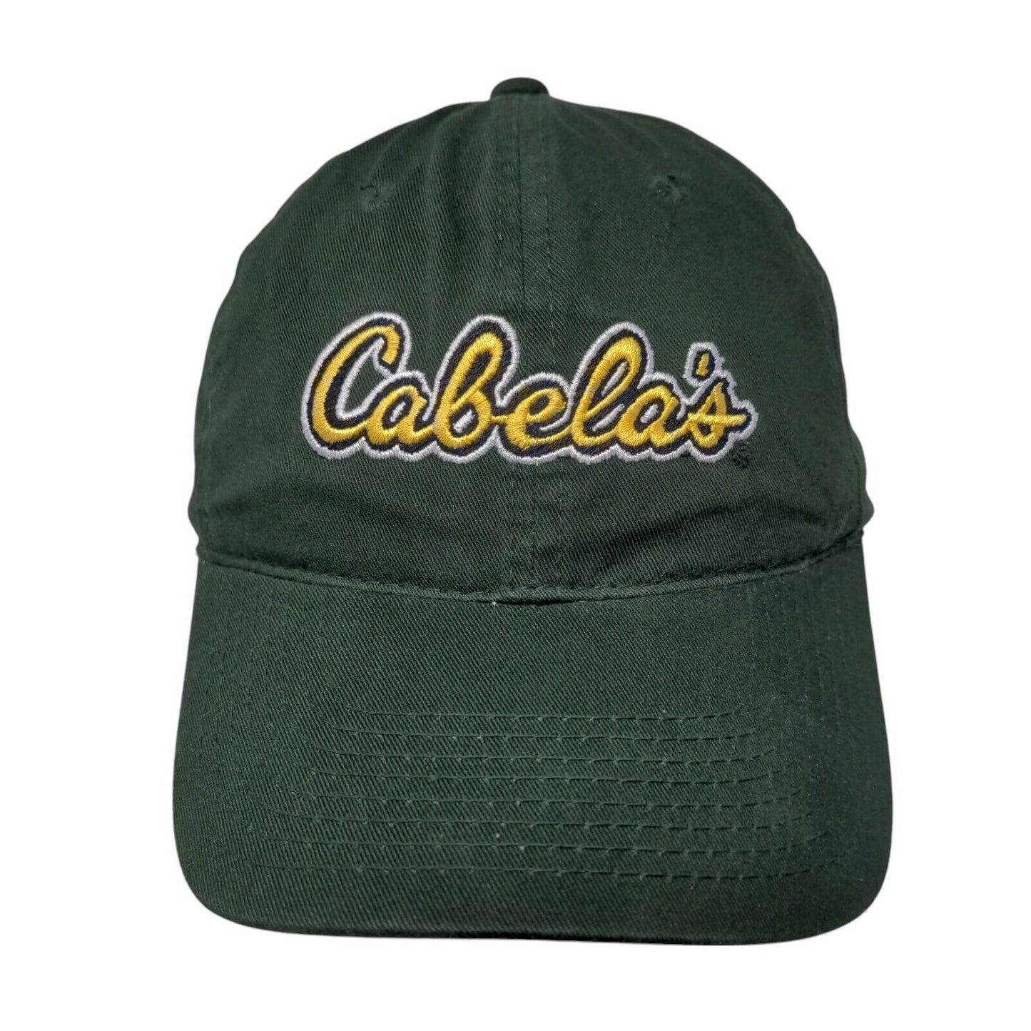 Cabela's Slideback Hat Green OSFM Adjustable Embroidered 6 Panel