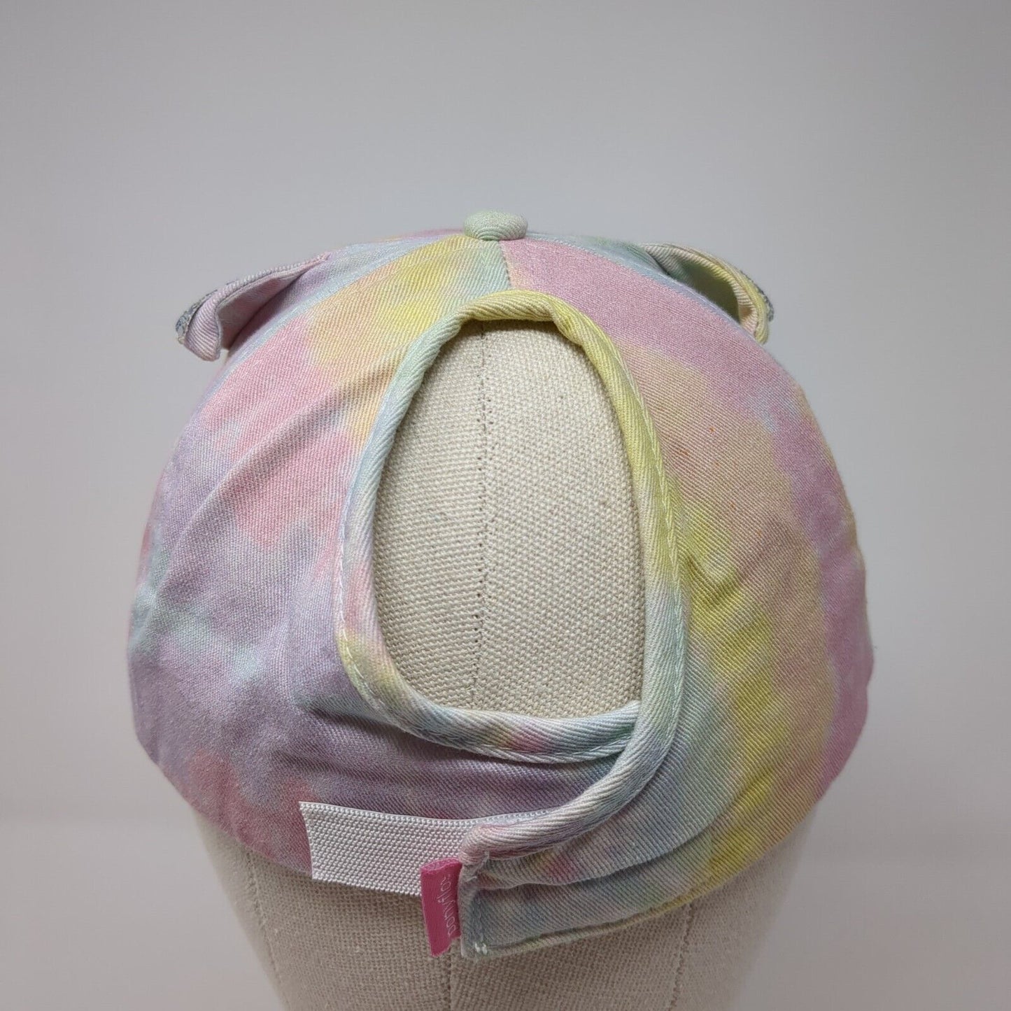 Cat Face Ears Kids Strapback Hat Ponytail Multi OSFA Tie Dye Ponyflo