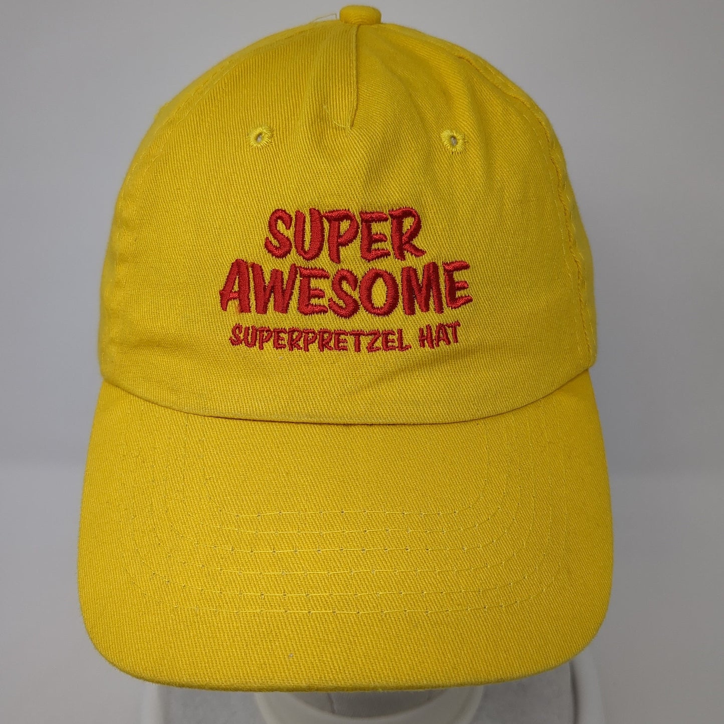 Super Awesome Super Pretzel Hat Baseball Cap Yellow One Size Adjustable Hit Wear