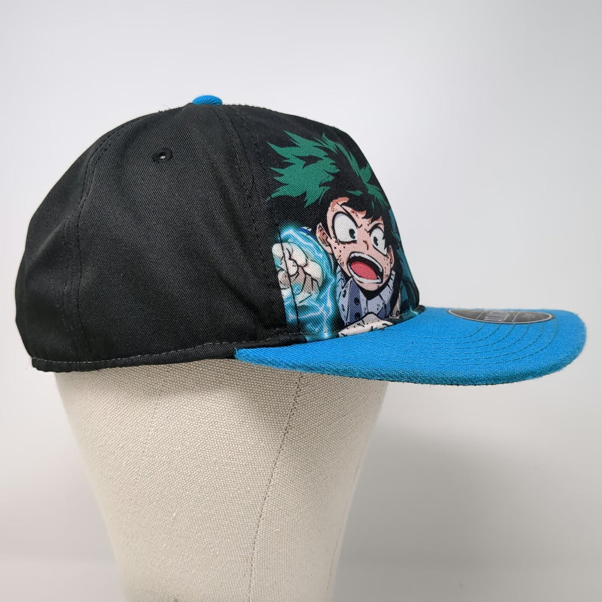 Bioworld 5 Panel Black Blue Hat One Size My Hero Academia Deku Anime Snapback