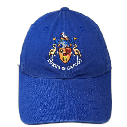 American Needle Turks & Caicos Crest Hat Blue OSFM Baseball Cap Cotton Slideback