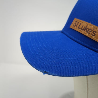 St. Luke's Snapback Trucker Hat Blue One Size Adjustable Patch Mesh Back