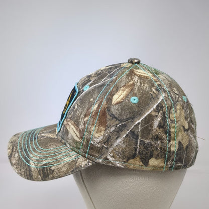 Realtree Snapback Hat Brown Blue Green One Size Camo Glitter Antler Patch