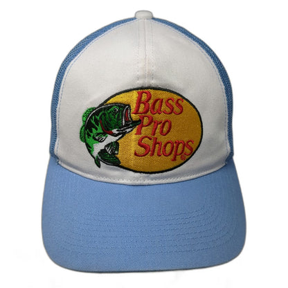 Bass Pro Shops Trucker Hat Blue One Size Bass Fish Patch Mesh Back Snapback