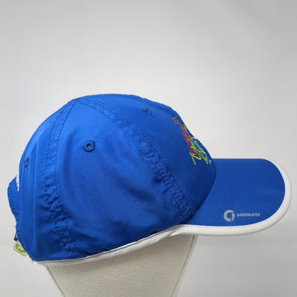 Fit One 5K 10K Half Marathon Greenlayer Strapback Running Cap Blue OS Adjustable