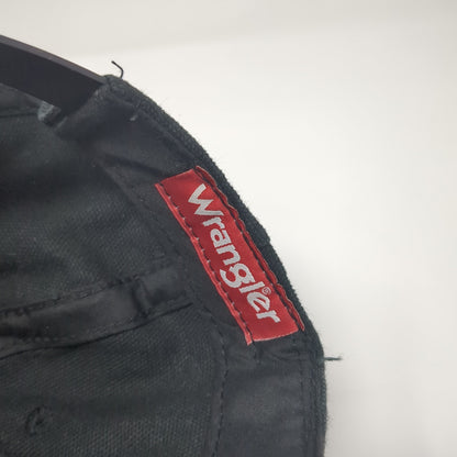 Wrangler Patch Snapback Hat Black One Size Solid Adjustable Vent Holes