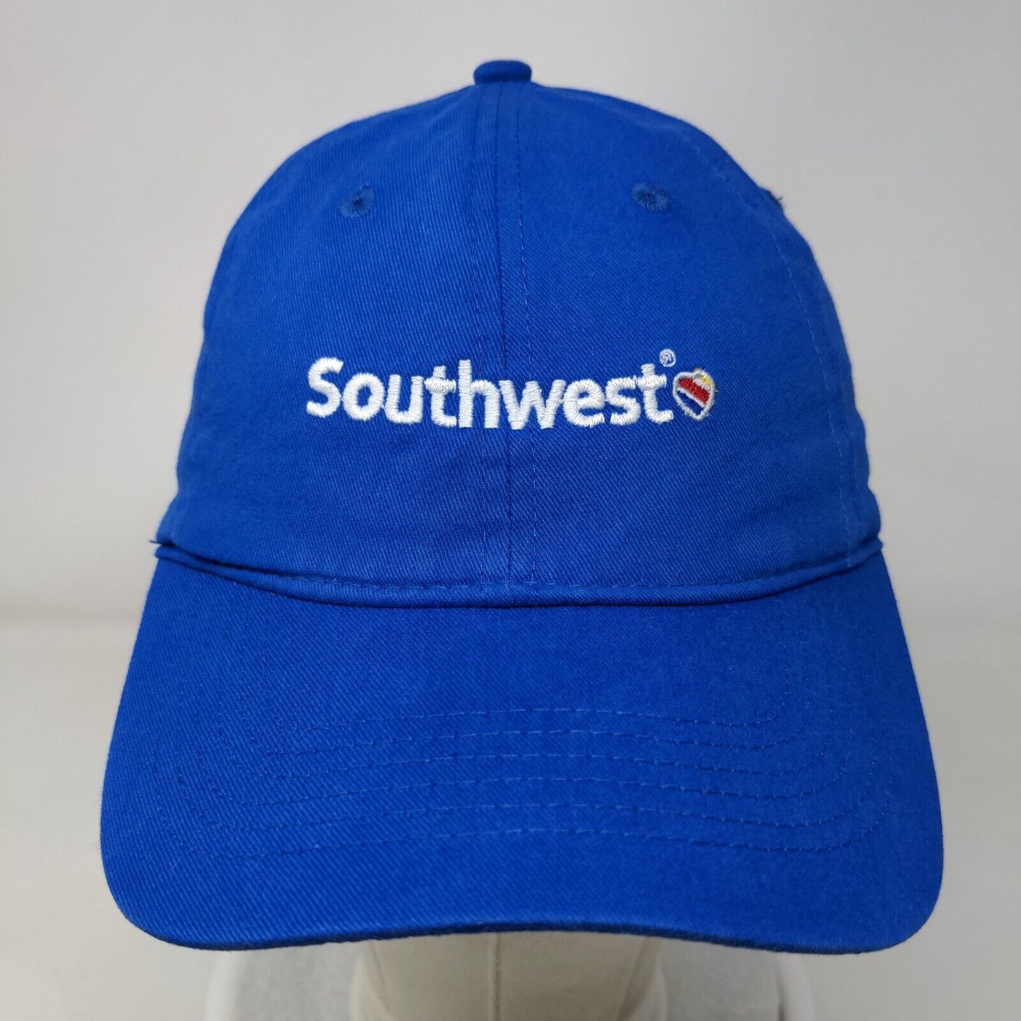 Southwest Strapback Hat Blue One Size Adjustable Embroidered BIG X Cotton
