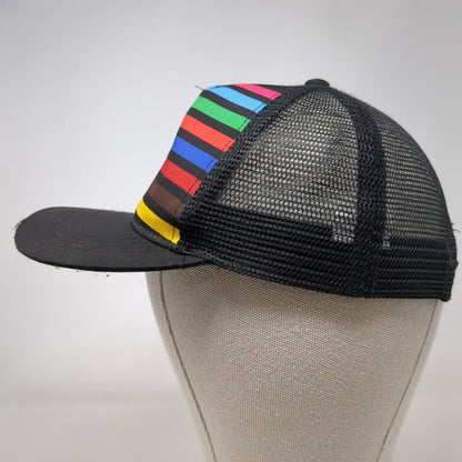 Rainbow Palm Tree Snapback Trucker Hat Multicolor One Size Adjustable Mesh Back