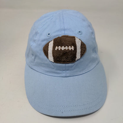 Football Infant Strapback Hat Blue One Size Adjustbale Embroidered Holes 6 Panel