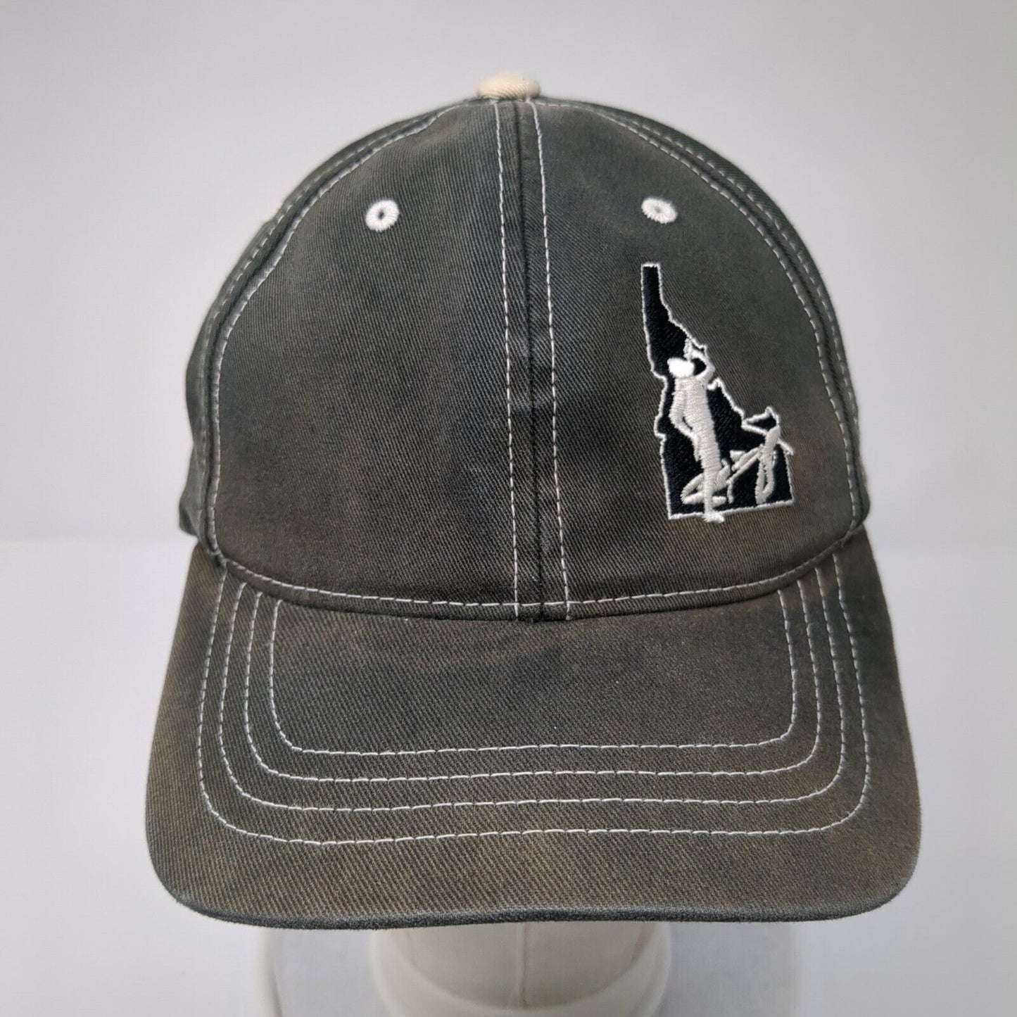 Idaho Fitted Hat Gray L/XL Flexfit Embroidered Vented Holes 6 Panel Yupoong