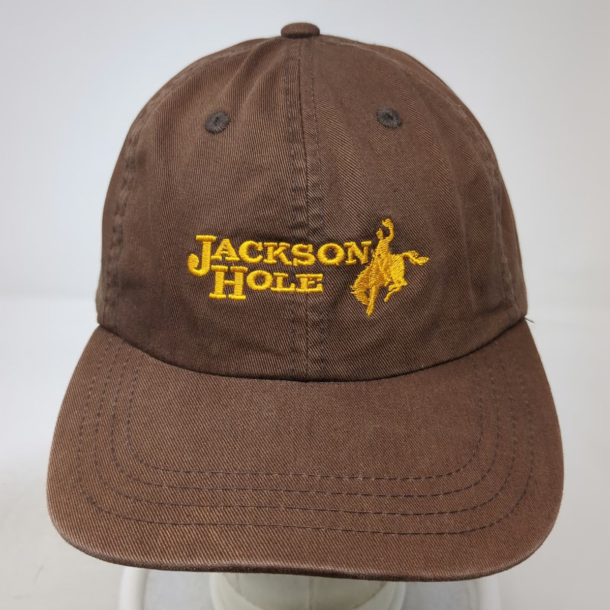 Imperial Baseball Cap Brown Yellow One Size Jackson Hole Wyoming Bronco Hat