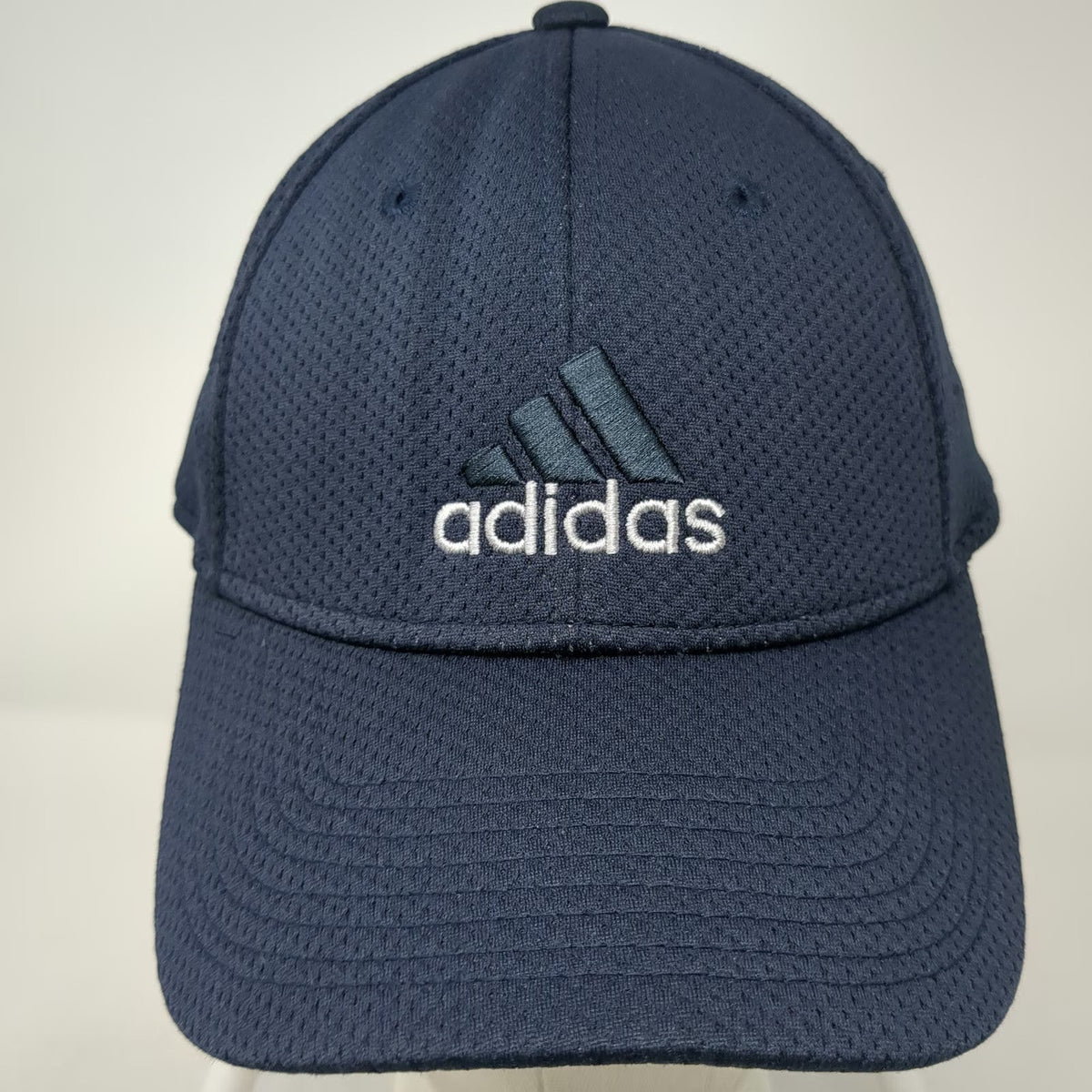 Adidas Baseball Cap Blue XL Mesh Embroidered Stretch Fit Performance Hat