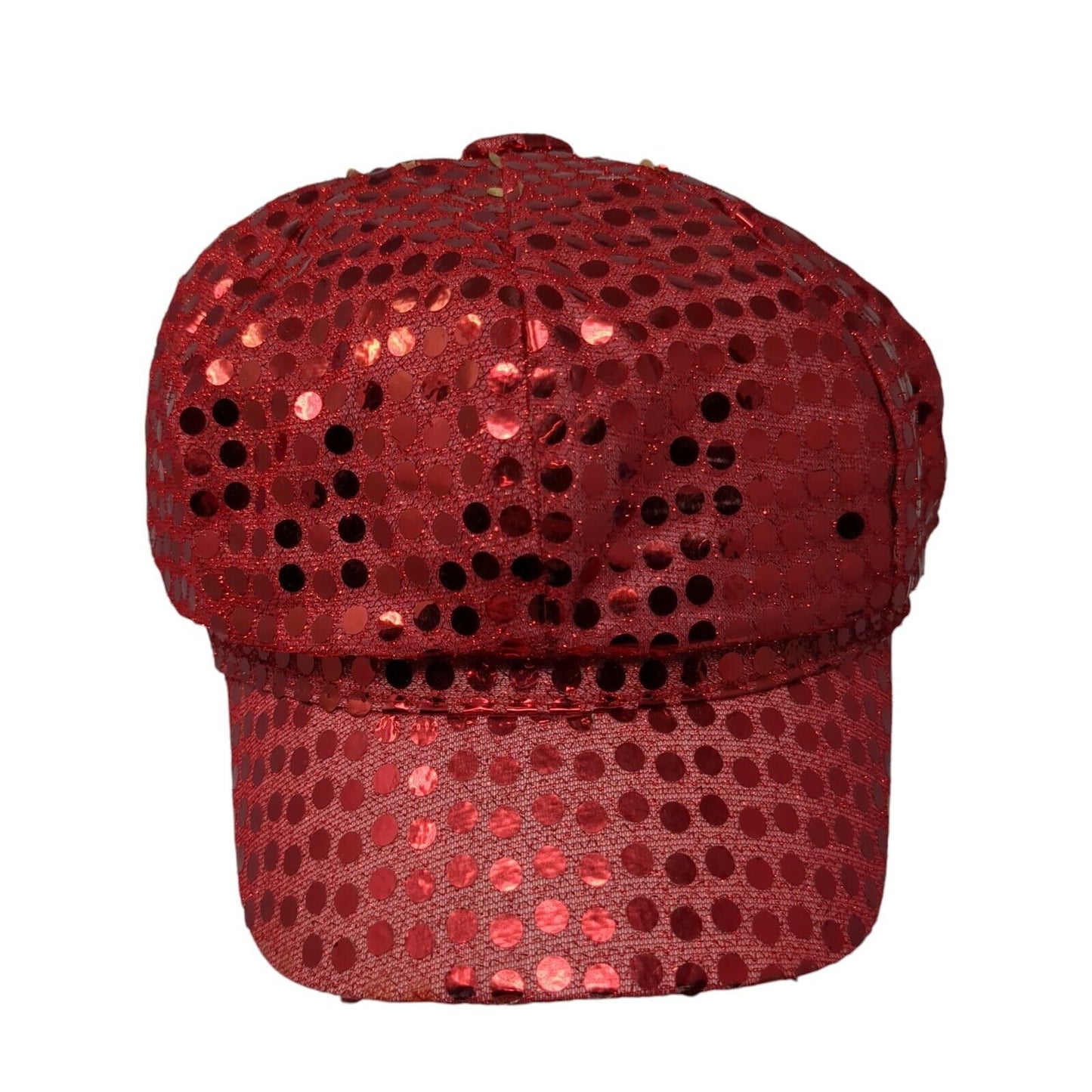 Unbranded Sparkle Sequin Newsboy Cap Red Size 58 Polka Dot Lightweight Blank