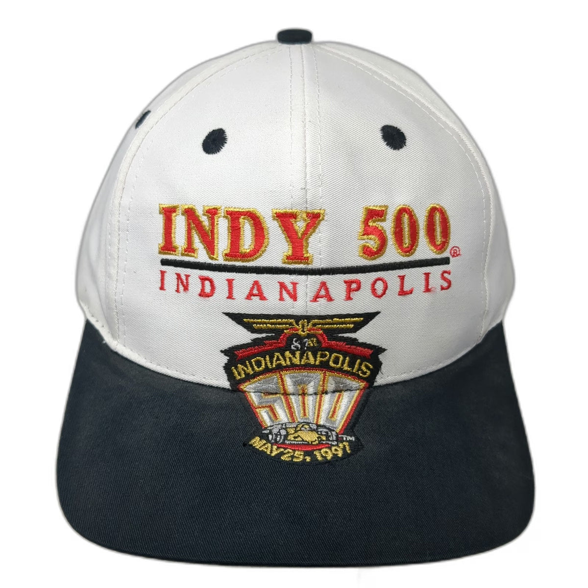 Logo Athletic Snapback White 1997 Indy 500 Indianapolis Racing Hat Vintage