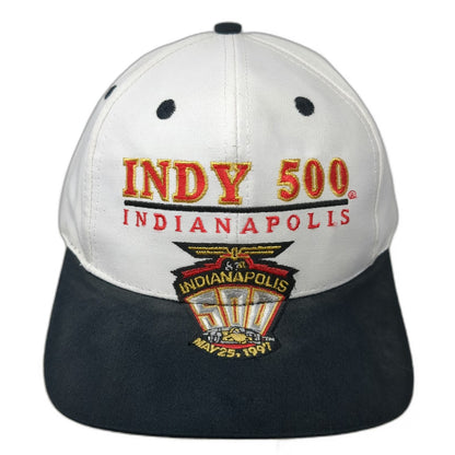 Logo Athletic Snapback White 1997 Indy 500 Indianapolis Racing Hat Vintage