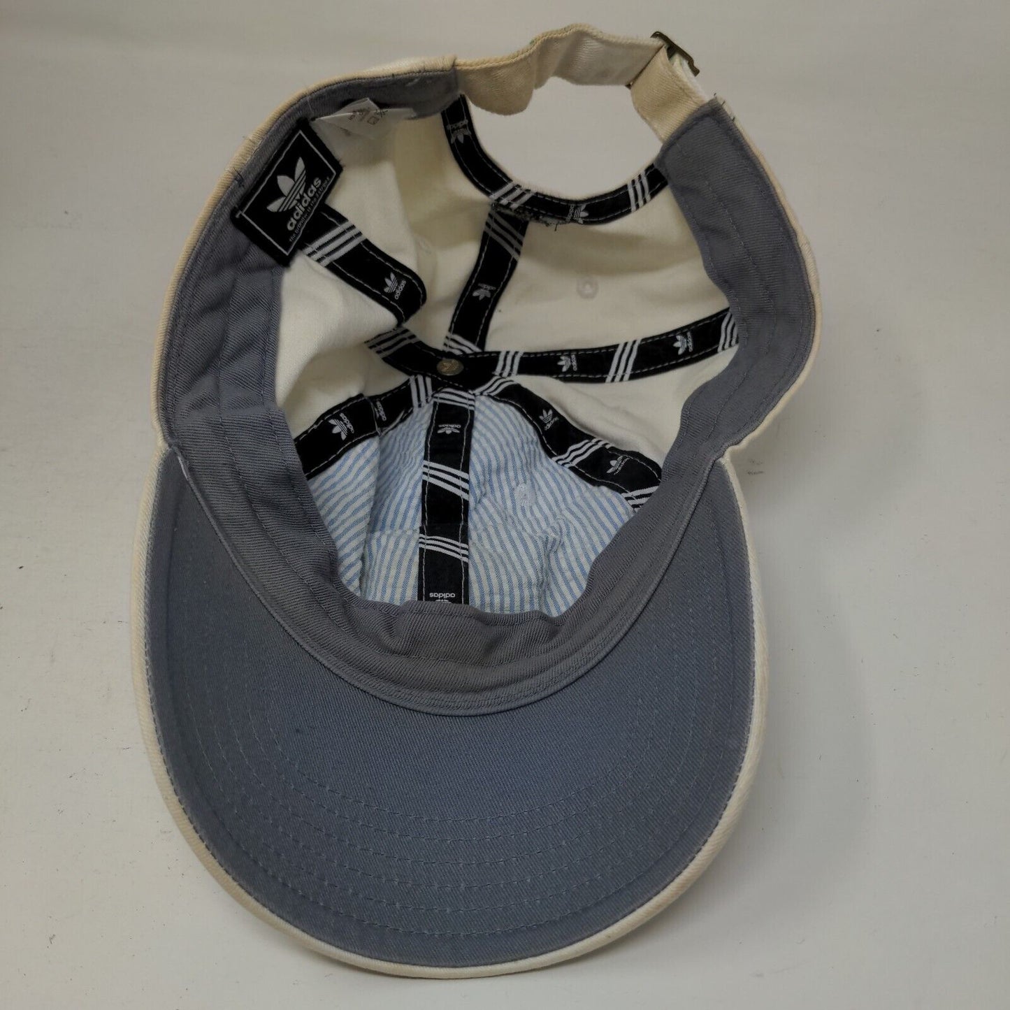 Adidas Slideback Hat White OSFM Adjustable Embroidered Vented Holes 6 Panel