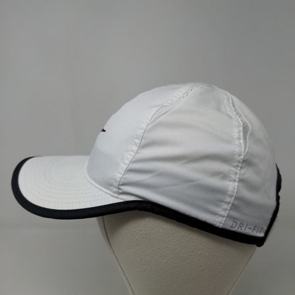 Nike Featherlight Dri Fit Men's Strapback Hat White Black OSFM Embroidered Logo