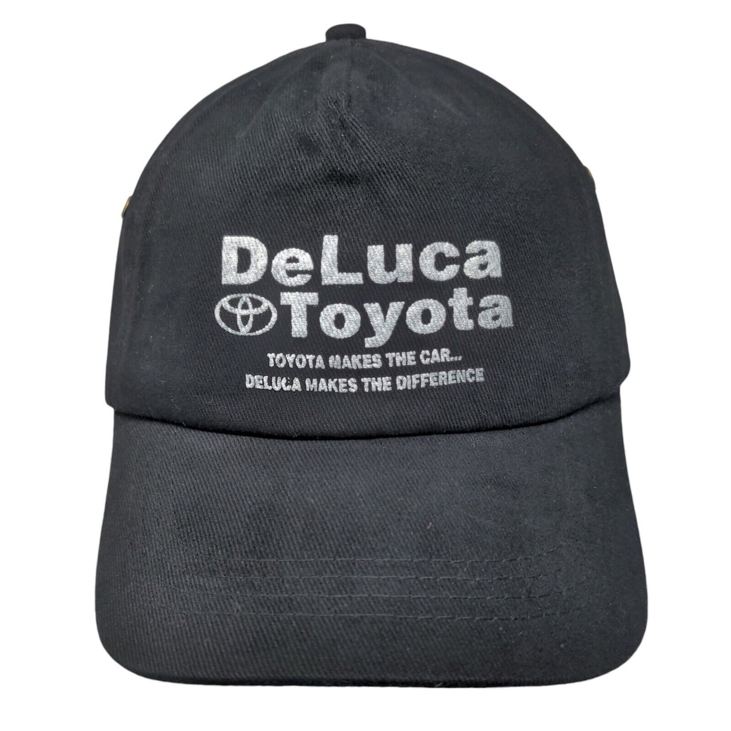DeLuca Toyota Slideback Hat Black One Size Adjustable Vent Holes Cobra