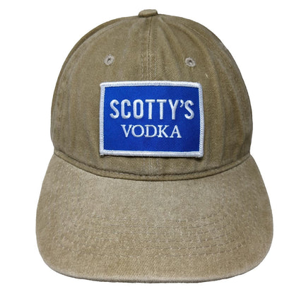 Scotty's Vodka Patch Brown Blue Baseball Cap Hat One Size Cotton Slideback