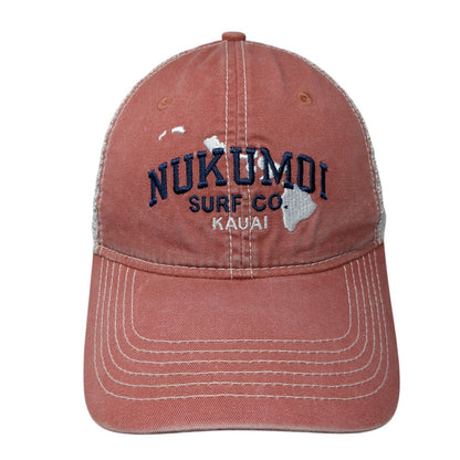 Nukumoi Surf Co. Kauia Strapback Trucker Hat Red OS Adjustable Extreme Fit Ahead