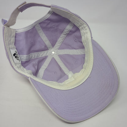 Adidas Strapback Baseball Cap Purple One Size Adjustable Embroidered 6 Panel
