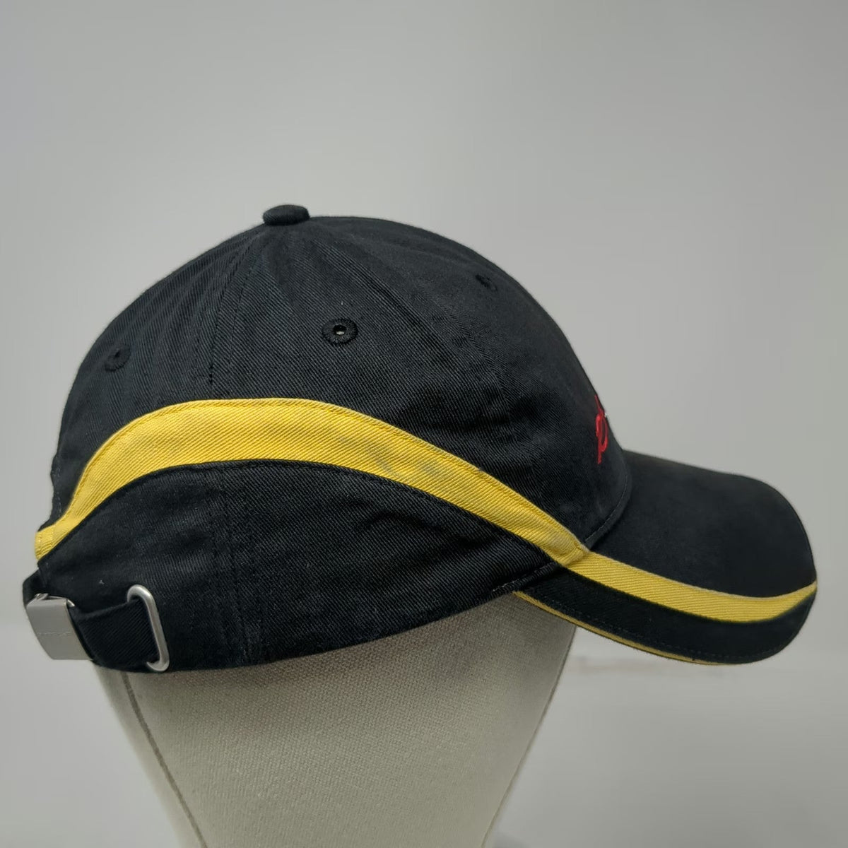 Porsche RS Spyder Baseball Cap Black One Size Slideback Logo Hat Yellow Red Trim