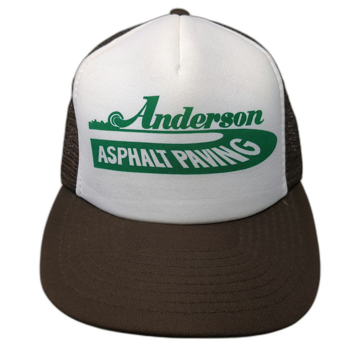 Sportcap Trucker Hat Brown One Size Mesh Back White Asphalt Paving Road Print